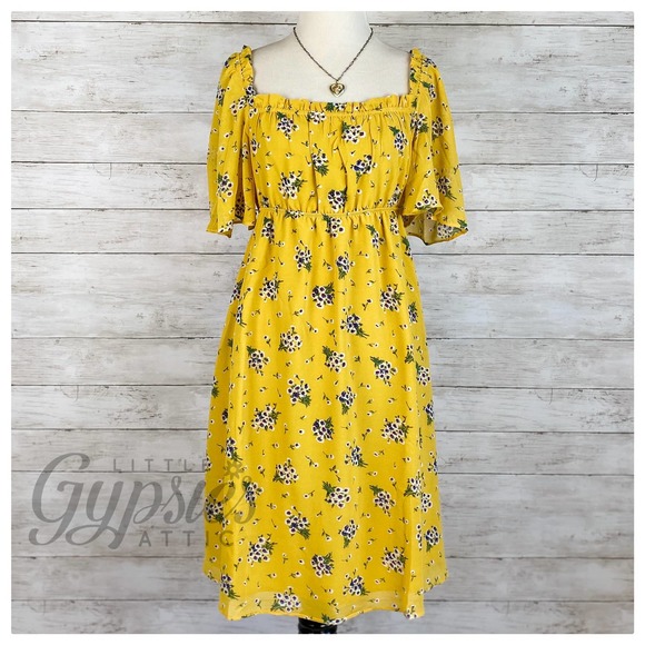 Little Flower Yellow Babydoll Dress - Picture 5 of 8